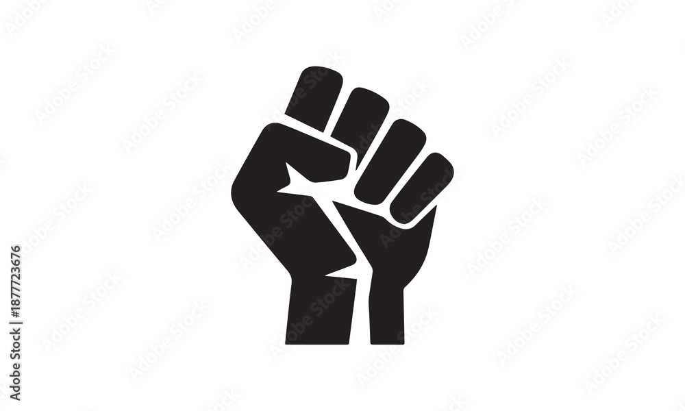 Obraz premium Stylized Raised Fist Strength Illustration