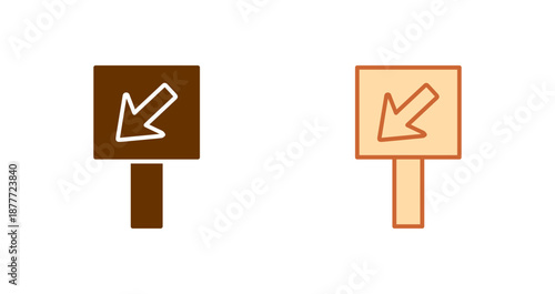 Diagonal Down Left Arrow Icon Design