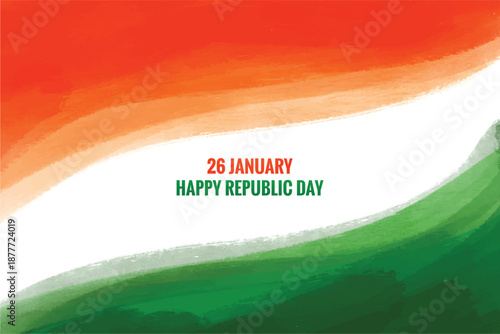 Indian flag theme republic day watercolor texture design