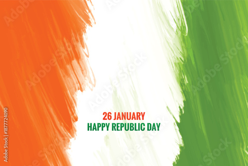 Indian flag theme republic day watercolor texture patriotic background