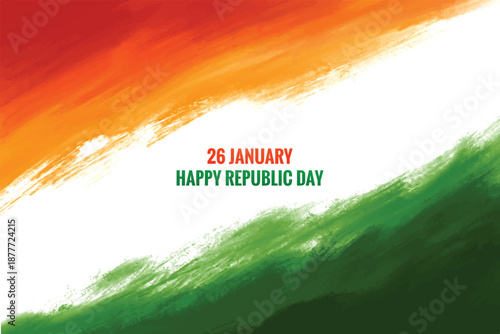 Indian flag theme republic day watercolor texture patriotic background