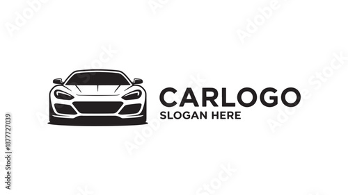 Vector Illustration Of Modern Sports Car Logo With Slogan For Automotive Brand Identity On Transparent Background