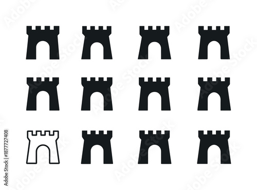 Historical Battle Icons. Historical battlefields and military history tours. Icon set. Set Logo of Historical battlefields and military history tours: Old