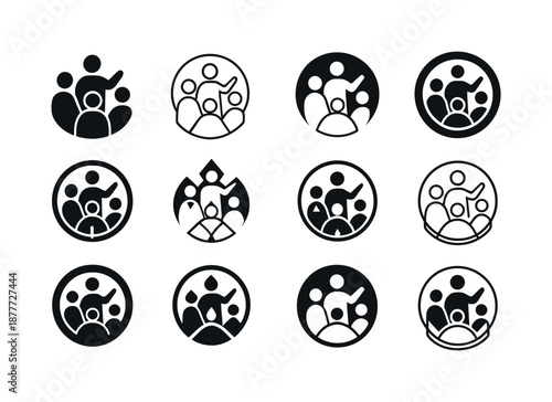 Cultural Heritage Logos. Cultural heritage tours and indigenous experiences. Icon set. Set Logo of cultural heritage tours and indigenous experiences: guided