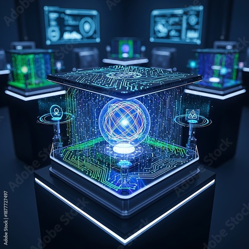Futuristic Technology Core - A Glimpse into the Digital Future.