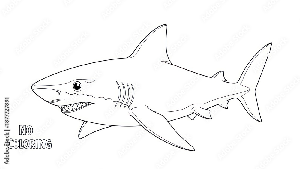 Obraz premium Shark illustration outline isolated design element for various applications
