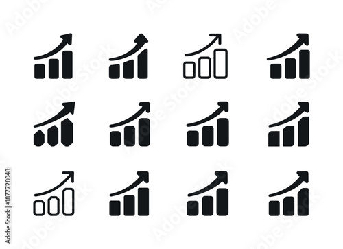Supply Chain Icons. Retail supply chain efficiency and cost management. Icon set. Set Logo of retail supply chain efficiency and cost management: inventory