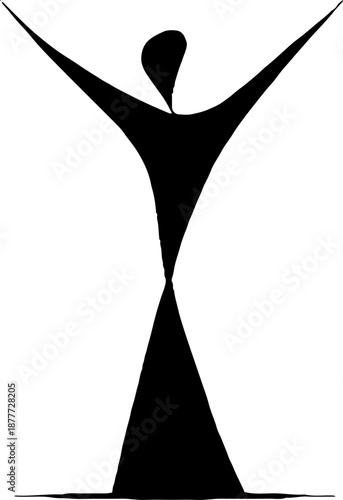 Silhouette of an expressive dancing figure in joyful pose