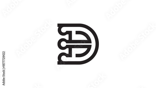 Black Letter D Logo Vector Illustration For Branding And Identity Design On Transparent Background