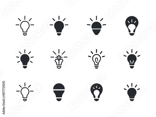 Innovative Logo Variations. Trends and innovations. Icon set. Set Logo of trends and innovations: emerging idea spark. harmonious logo variations of the same