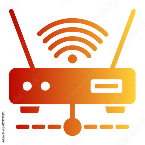 Wireless Connectivity Modem Networking Icon from Network and Database Icon Collection (Glyph Gradient style)