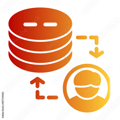 Configure Monitor Authorize Administrator Icon from Network and Database Icon Collection (Glyph Gradient style)