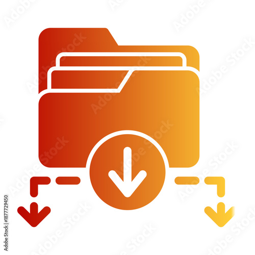 Retrieve Receive Uncompress Save Icon from Network and Database Icon Collection (Glyph Gradient style)