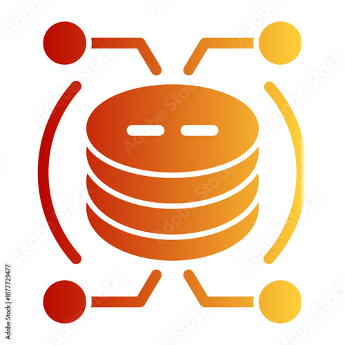 Query Retrieve Store Update Icon from Network and Database Icon Collection (Glyph Gradient style)