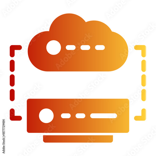Online Hosting Network Data Icon from Network and Database Icon Collection (Glyph Gradient style)