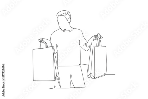 Dia do consumidor concept one-line drawing