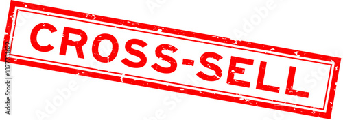 Grunge red cross sell word square rubber seal stamp on white background