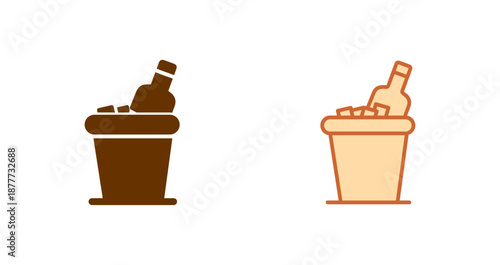 Wine Bottle in Ice Icon Design