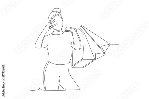 Dia do consumidor concept one-line drawing