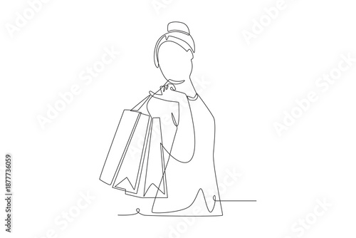 Dia do consumidor concept one-line drawing