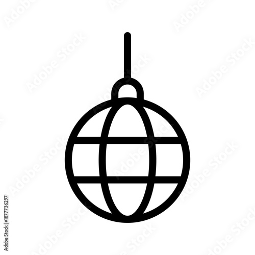 Festive Christmas ball icon set for holiday decoration, winter celebration, greeting cards and UI design