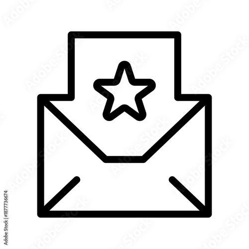 Premium mail star icon set for important messages, favorites, notifications, and UI design