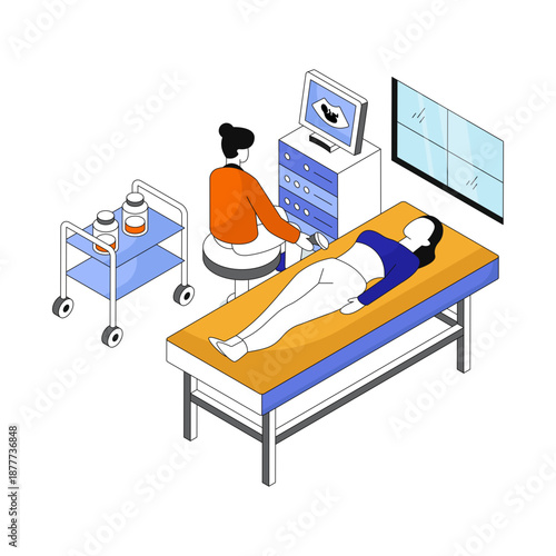 Modern design illustration of sonography 
