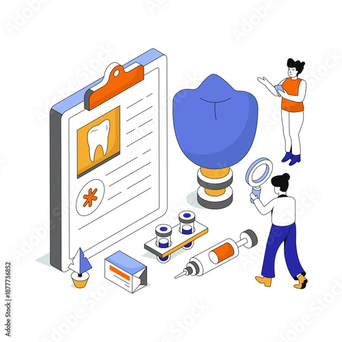 Modern design illustration of dental prescription