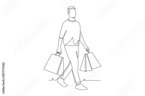 Dia do consumidor concept one-line drawing