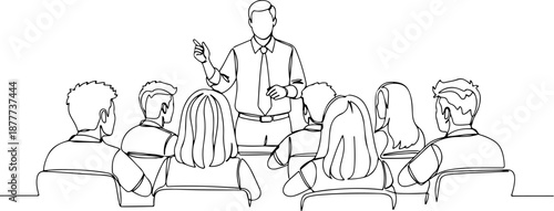 Businessman leading a team meeting or seminar