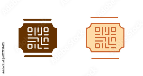 QR Code Ticket Icon Design