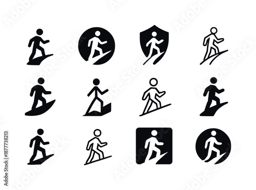 Poverty Alleviation Icons. Poverty alleviation. Icon set. Set Logo of poverty alleviation: rising pathway upward. harmonious logo variations of the same