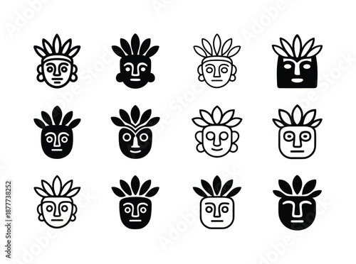 Cultural Heritage Icon Series. Cultural heritage tours and indigenous experiences. Icon set. Set Logo of cultural heritage tours and indigenous experiences: