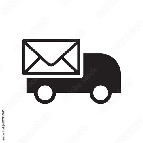 Email and Digital Message Delivery Truck Icon