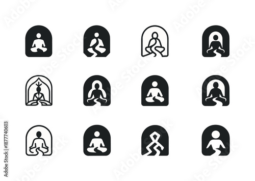 Cultural Icon Set. Cultural heritage tours and indigenous experiences. Icon set. Set Logo of cultural heritage tours and indigenous experiences: ancestral path