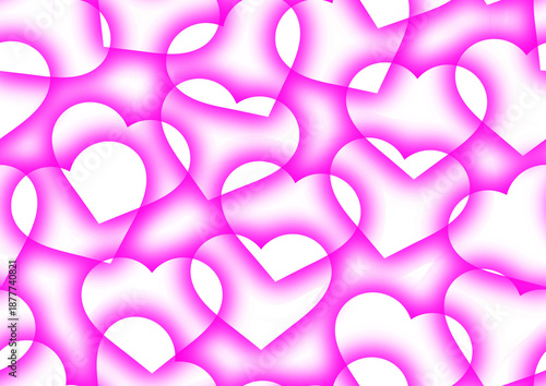 ピンク色のハートのシームレス背景、壁紙。