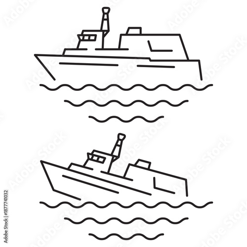 Ship sinking icon. Сargo ship suffered.Sinking steamboat ship.Accident at sea.