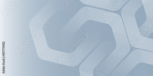 Abstract hexagon lines on gray background. Geometric stripe line art design modern