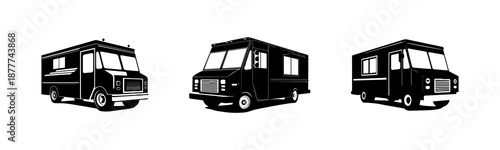 Food trucks lined up, showcasing diverse culinary delights