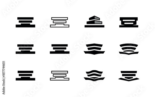 Typographic Logos Collection. Typographic hierarchy. Icon set. Set Logo of typographic hierarchy: subheading bar. harmonious logo variations of the same