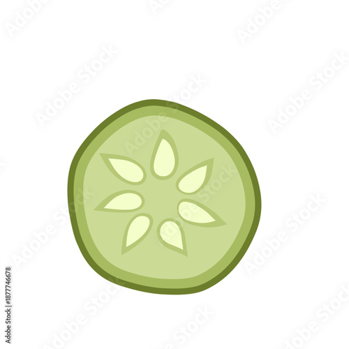 Cucumber Sliced Illustrastion