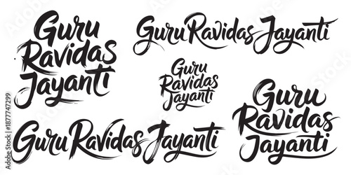 Guru Ravidas Jayanti festival celebration text vector designs