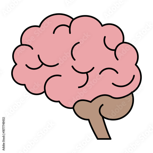 Human Brain Thinking Icon for Creative Mind Intelligence and Idea Concept