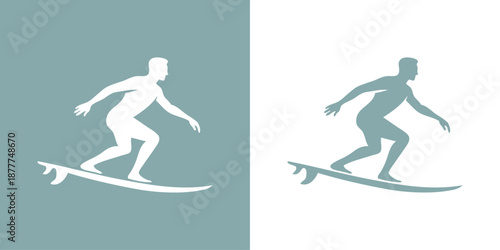 Silueta de hombre en tabla de surf	