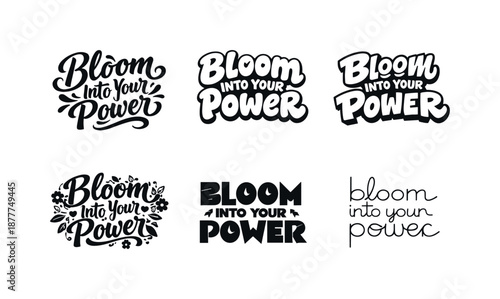 Spring Lettering Variations. Spring empowerment phrase. Set lettering. harmonious lettering variations of the same emblematic concept, each with different