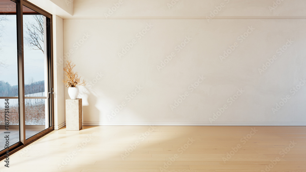 Naklejka premium Large luxury modern bright interiors Living room mockup illustration 3D rendering image