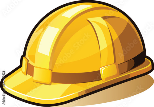 Bright yellow hard hat safety equipment, Protective gear for industrial construction work