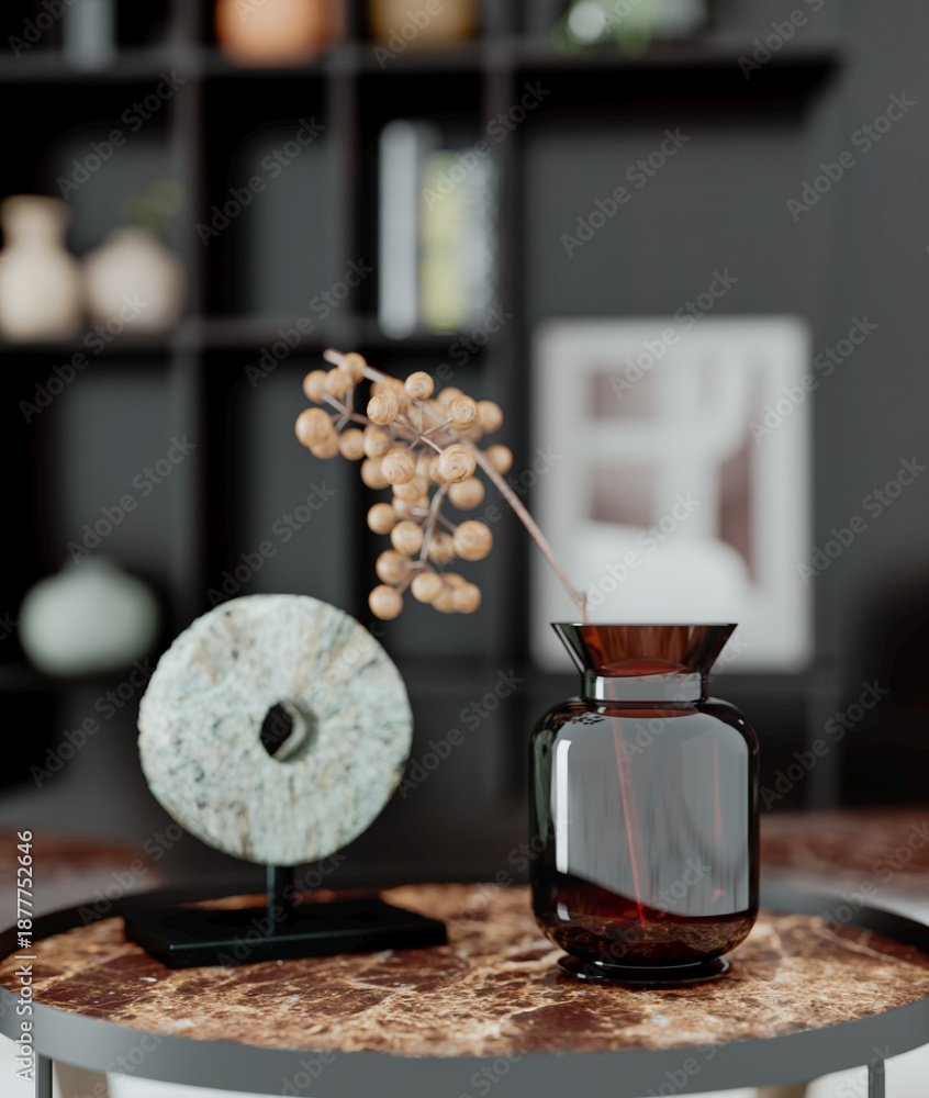 Naklejka premium Large luxury modern bright interiors Living room mockup illustration 3D rendering image