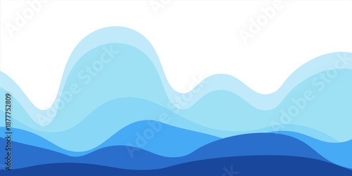Sea waves layered vector background illustration and sea beach vector illustration.