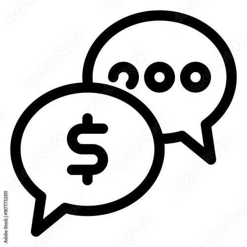 Financial Negotiation Discussion Icon Line Style